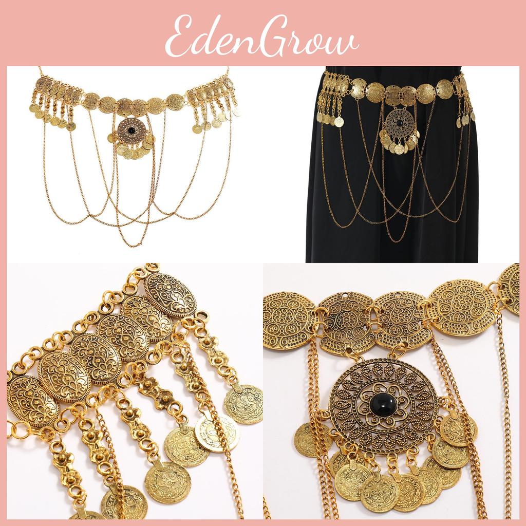 Retro Metal Waist Chain With Chain Link Tassels And Circular Elements Ideal For Formal Summer Wear For Women