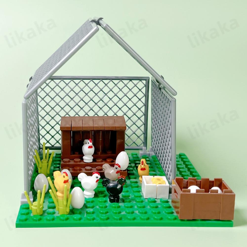 Moc Animals Construction Blocks City Farm Chicken Coop Hen House Blocks Diy Toys For Kids Young Boys Girls Birthday Gifts Kids Toys