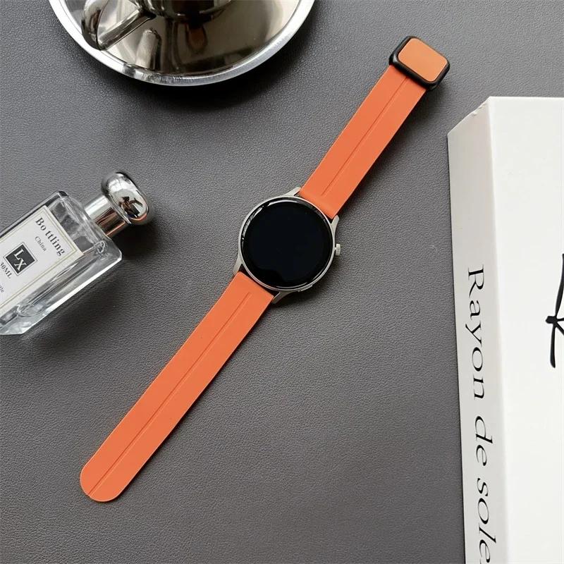 20/22mm Magnetic clasp Silicone Strap For Samsung Galaxy Watch 4 5 6 pro 40mm 44mm 45mm 42/46mm bracelet for Huawei GT3 pro band