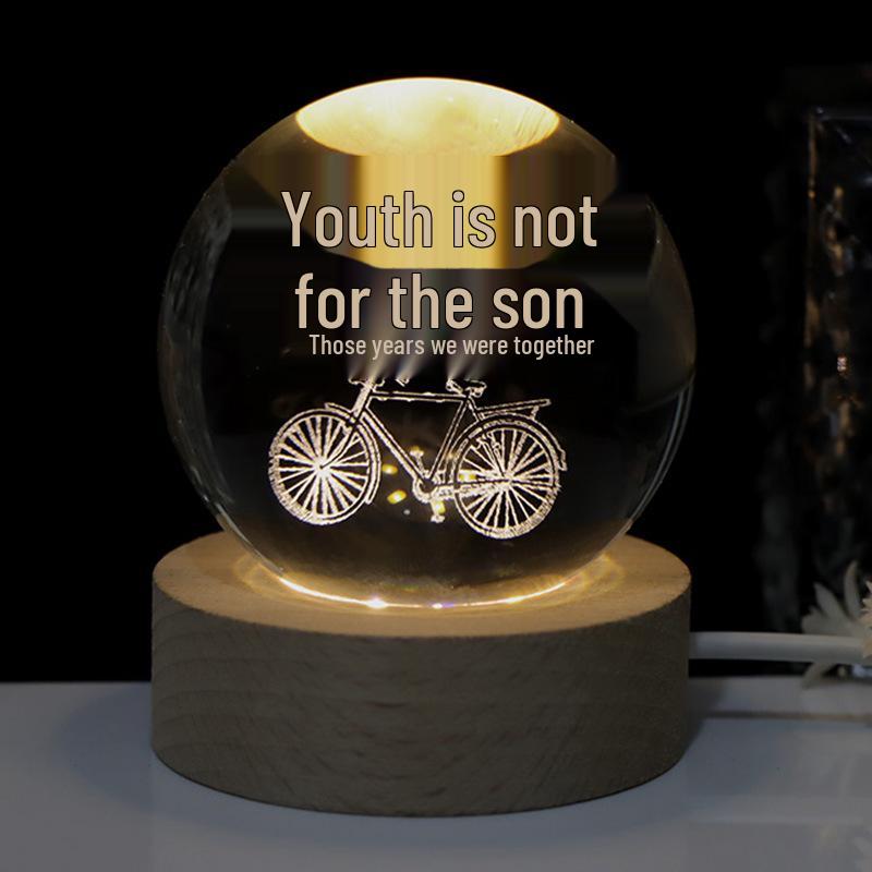 Starry Sky Crystal Ball Night Light - Creative Desktop Ornament Gift