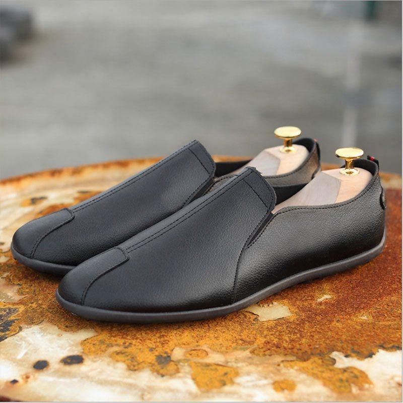 Pantofi Bean pantofi casual din piele pentru bărbați, impermeabili cu un singur picior, primăvară, la modă, decoltate, pantofi leneși, talpă plată, un singur pantof, un singur pantof de conducere