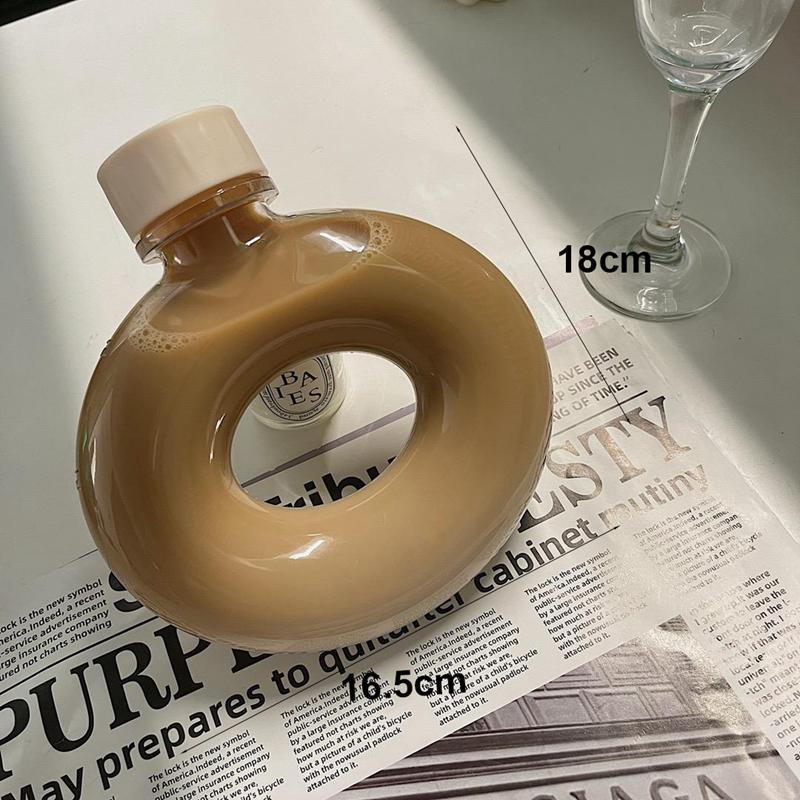 500ml plastová sportovní láhev na vodu, průhledná kobliha, kroužek, venkovní cestovní džus, přenosný nepropustný kelímek na vodu