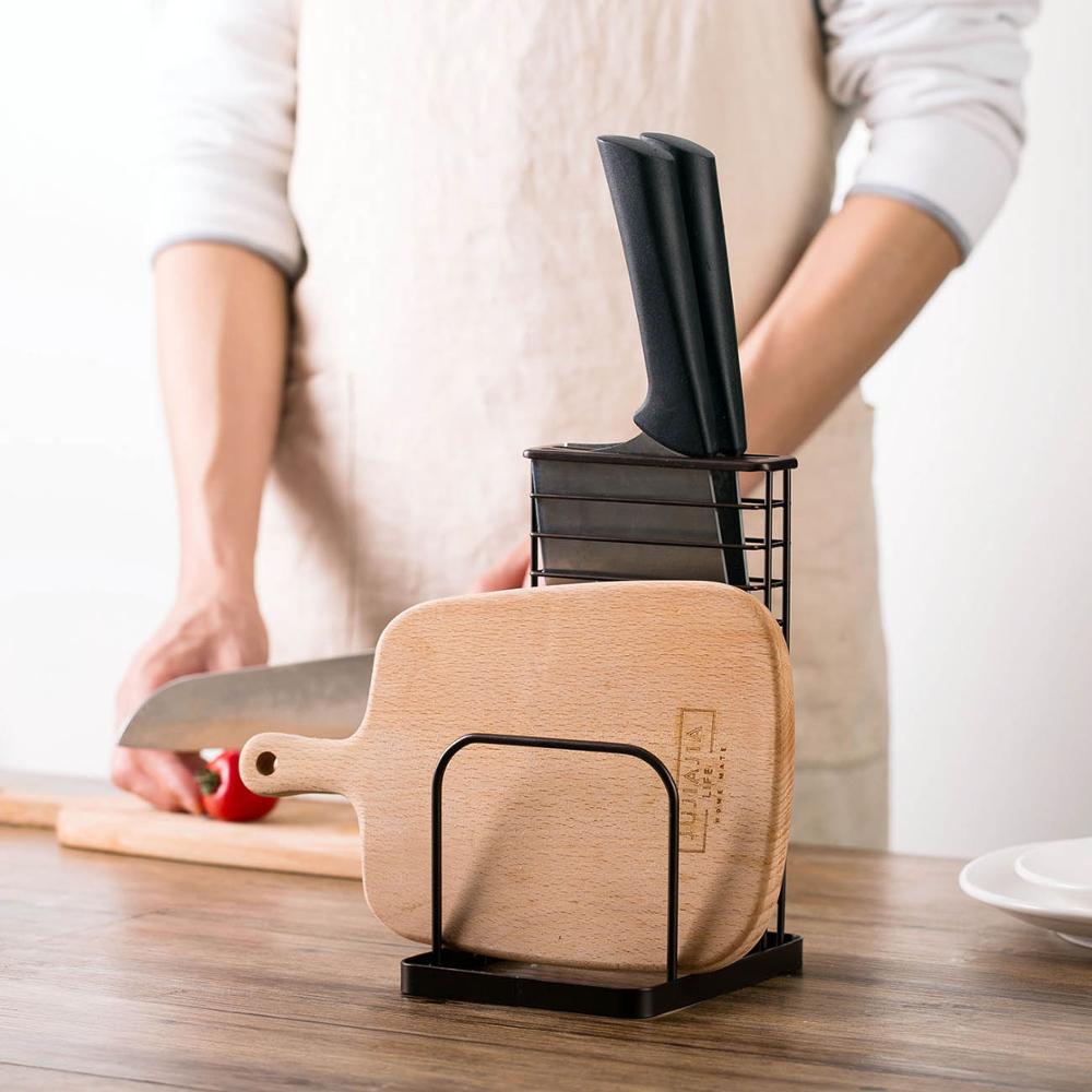 Iron Art Pot Stands Kitchen Pan Rack Cutting Board Storage Shelf Combination Knife Holder  Space Save  Tools