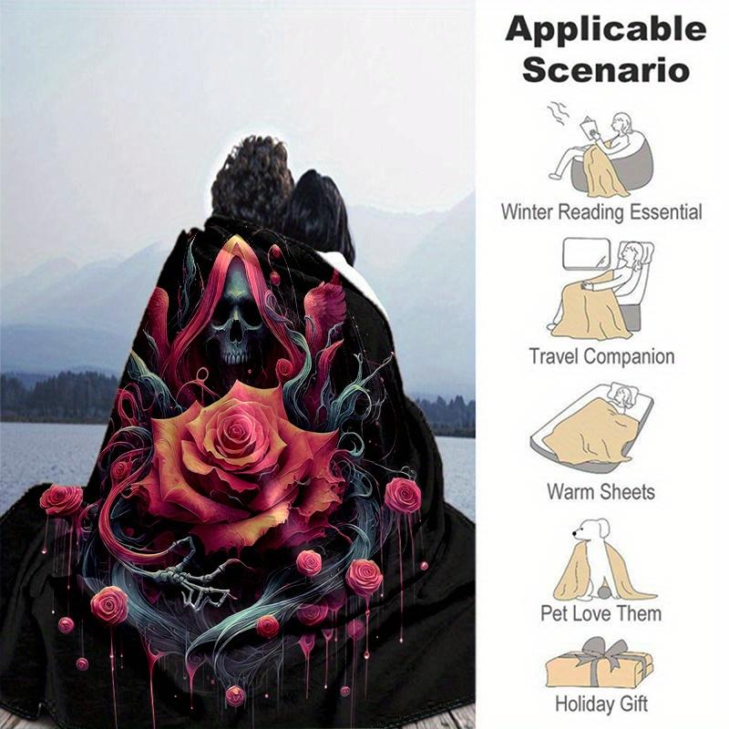 1pc Gothic Rose Blanket