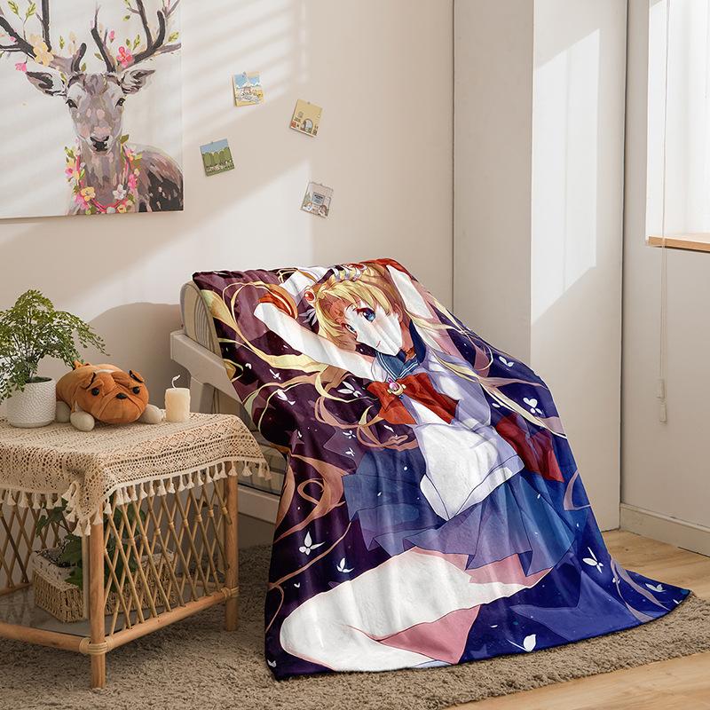 Cartoon Beautiful Girl Series Double-Sided Flannel 3D Digital Printing Blanket Blanket