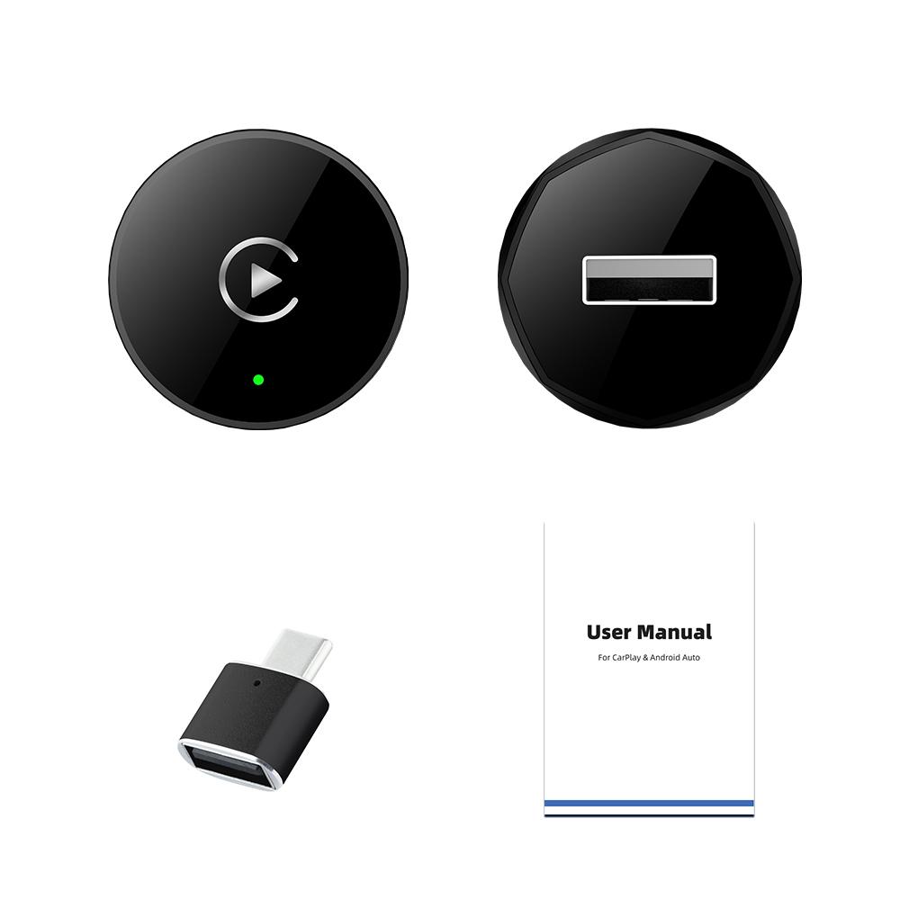 

Adapter Wireless CarPlay Android Auto Adapter USB Dongle Smart Mini Box 2.8CM*2.6CM*1.2CM чорний