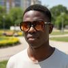 European American New Aviator Fashion Sunglasses Retro Trendy Square Frame Men's Driving Glasses UV400 Protection for Outdoor