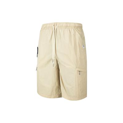 Solid Color Lace-Up Straight Casual Shorts Unisex Shorts Oatmeal 539659-88