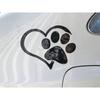 LZLRUN 3D Chrome Dog Paw Footprint with Peach Heart Sticker Decal Auto Car Emblem Decal Decoration (Black)