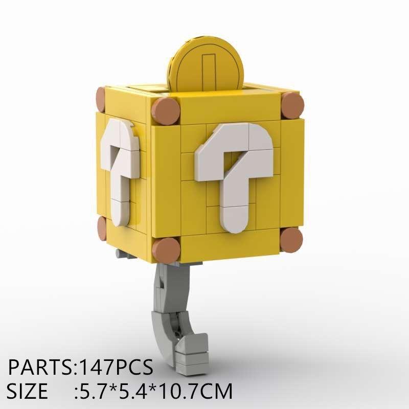 Oyun anime soru işareti bloğu altın para MOC evrensel anahtar kancası yapboz seti yapı taşı modeli erkek ve kız oyuncak hediye