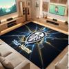 Leeds United Custom Crystal Velvet Rug, Personalized Name Text Print, Football Logo Soft Non‑Slip Floor Mat Home Decor Gift