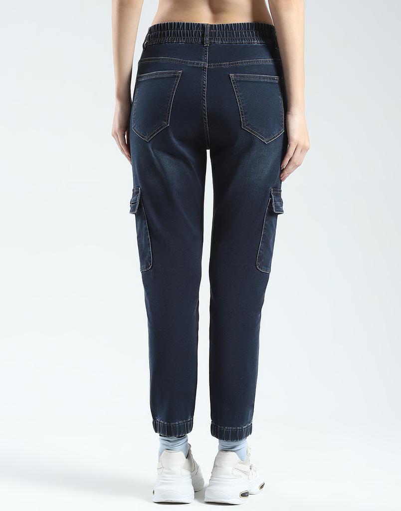 MONTE CARLO Womens Solid Slim Fit Cargo Blue_ 28