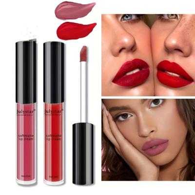 El Maquillaje Navideño No Se Desvanece, No Pegajoso, Mate para Taza, Brillo Labial, Lápiz Labial Brillo Labial de Doble Uso para Labios y Mejillas Transfronterizo Europeo y Americano
