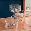 Rotating Jewelry Storage Box for Makeup Storage Rack Bracelet Earring Round Plastic Organizer Box Holder Display Rack with Cover