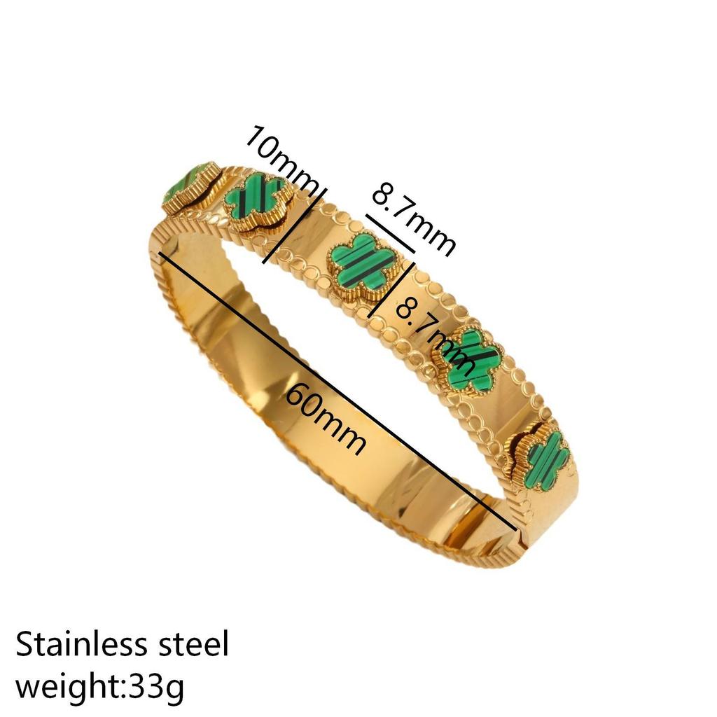 Premium Trendiges Geometrisches Kleeblatt Edelstahl Armreif Elegantes Accessoire Perfekt für Partys