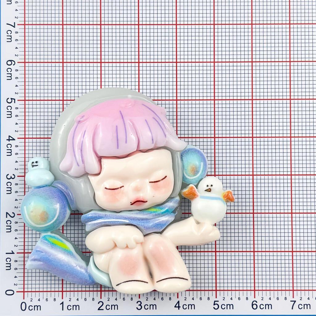 DIY Resin Accessories: Handmade Sitting Girl Hair Clip, Keychain, Headband, Phone Case Ornament