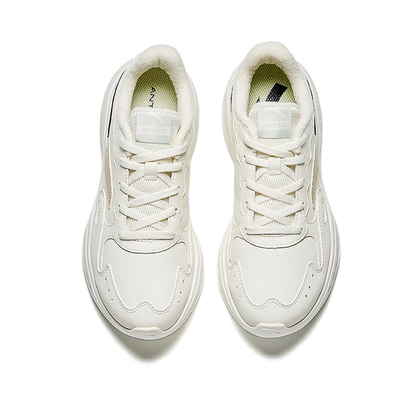 Anta Minimalist Comfortable Fleece Lined Non-Slip Warm Low-Top Casual Running Shoes Women sneaker White Yellow Gray 922445571-11
