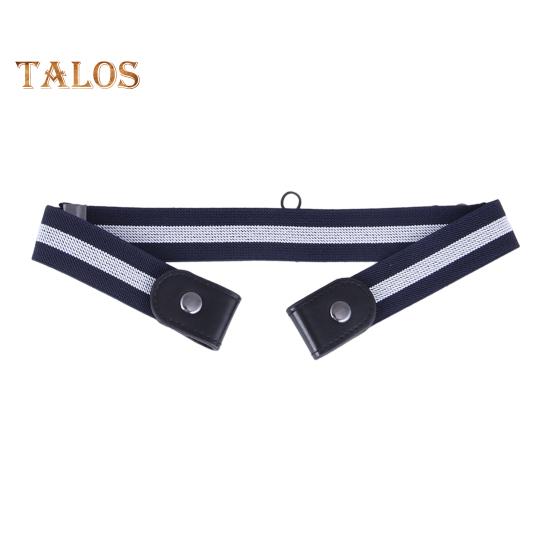Canvas Lazy Belt Elastic Rubber Band Visible Snap Button Adjustable Slide Buckle Waistband Jeans Pants Accessories