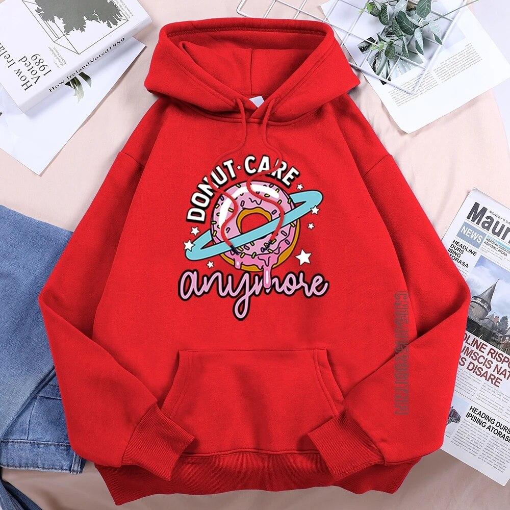 Donut Care Mararon Niedlicher Grafik Damen Hoodie Harajuku Vintage Hoodies Bedruckt Hip Hop Übergroßer Hoodie Mode Weibliche Streetwear