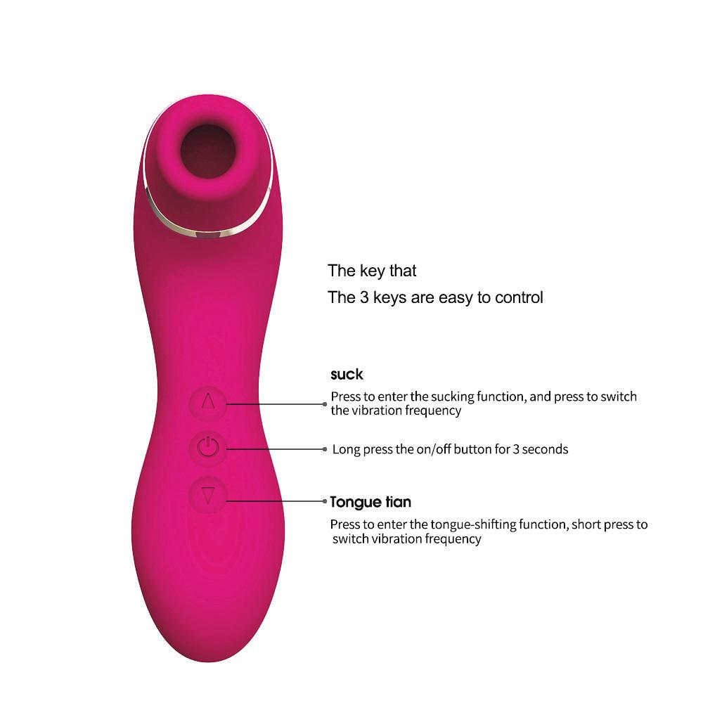 Saugen, Zunge lecken, G-Punkt klopfen, Doppelkopf-Vibrator für Frauen, Dildo, Sexspielzeug für Mädchen, Muschi, Klitoris, Vagina, Mastubato
