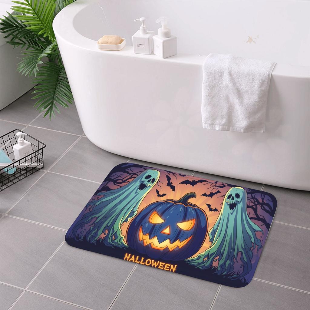 1PC HALLOWEEN Pattern Kitchen Rug Non-Slip Door Mat Pop Design Bathroom Rug Bath Mat Carpet for Home Sink Laundry Decor