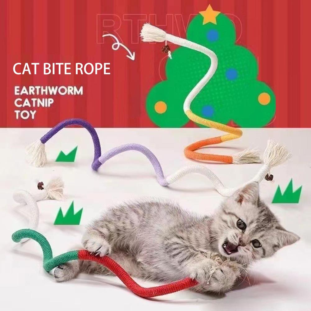 3pcs Cat Toys Chew-Ropes,Interactive Molar Cotton Rope Toys,Silvervine Cat Teaser Toy,Clean Mouth Kitten Play Toy Pet Supplies
