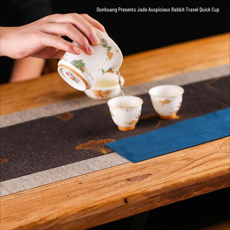 Dunhuang Jade Rabbit Ceramic Travel Tea Set