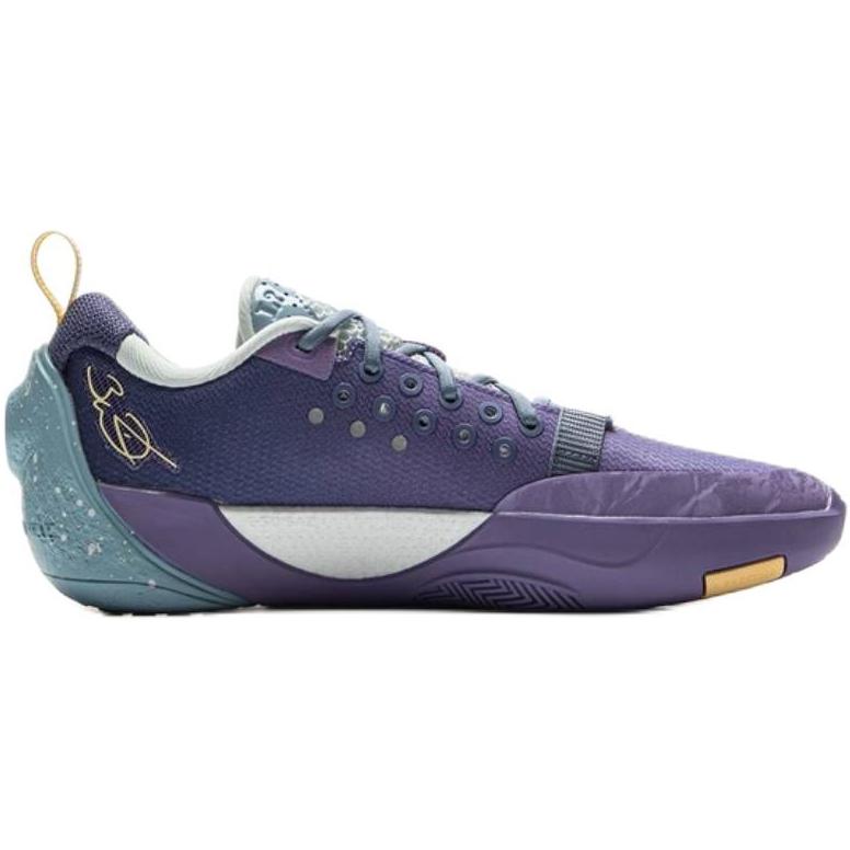 Li Ning Wade All City Fashion Comfortable Shock Absorption Rebound Support Low Top Kids Basketball Shoes Men Basketball Shoes Purple Blue YKBV010-5