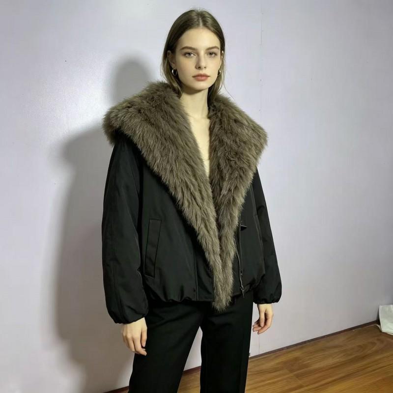 Womens Short Puffer Coat With Faux