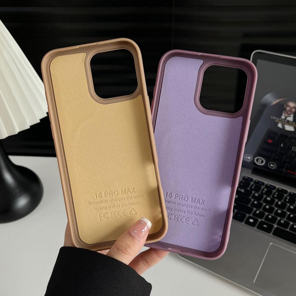 Matte TPU Magnetic Suction for IPhone17promax Mobile Phone Case Solid Color 16 with Flannel for Apple 15 Official Case