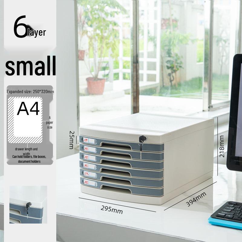 Abschließbarer mehrschichtiger A4-Desktop-Aktenschrank und Aufbewahrungsbox
