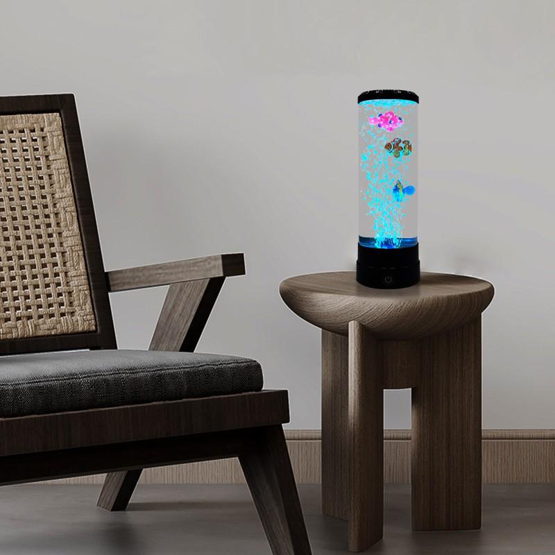 Creative LED Jellyfish Light - Cylindrical USB Plug-in with Color-Changing Atmosphere for Nighttime Illumination