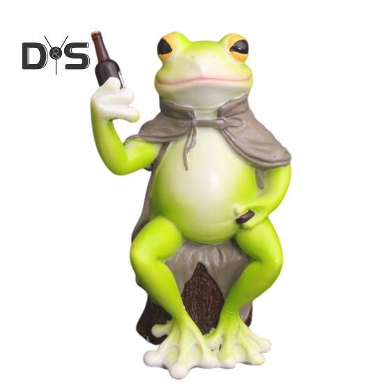 

Пьющий туман фигурка смоляной пень сидящая мультяшная лягушка статуя скульптура домашний офис настольный для внутреннего и наружного сада украшение орнамент A