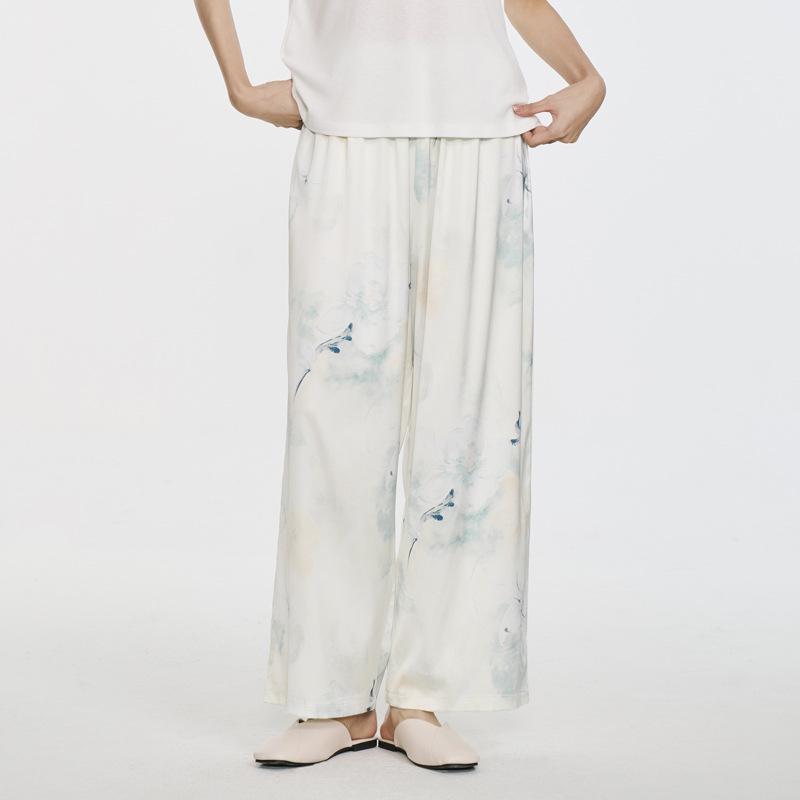 2026 Trendy Chinese-Style Women's Pajama Pants with Large Prints: Versatile for Home or Outdoor Wear In Spring, Autumn, and Summer.