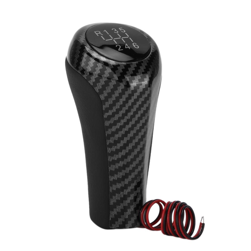 Car 6 Speed Gear Shift Knob Carbon Fiber Style with Light Replacement for 1 Series E81 E82 E87 E88 F20