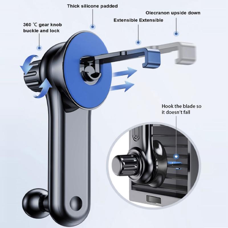 SEAMETAL Air Vent Car Phone Holder Telescopic Phone Mount Mini Size Auto Air Outlet Smartphone Support Universal for 4.7-7 Inch
