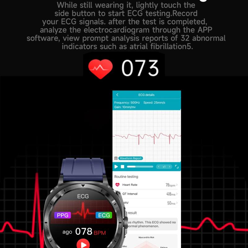 2025 NOWY Zegarek 7 Dokładny Pomiar Tłuszczu we Krwi Ciśnienia Krwi Analiza Składu Ciała Smartwatch Zegarek EKG+PPG Smartwatche