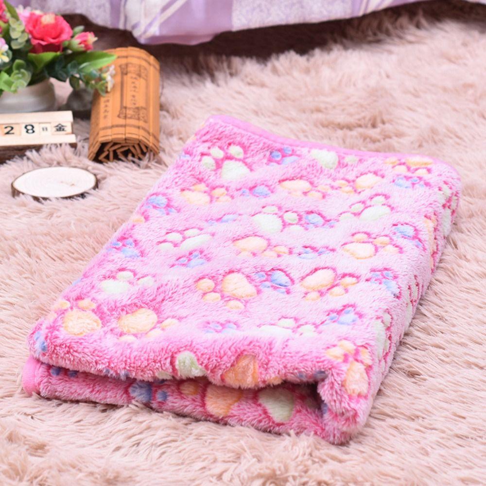 Winter Cat Bed Flannel Fleece Pet Mat Sleeping Pad Soft Warm Dog Blanket