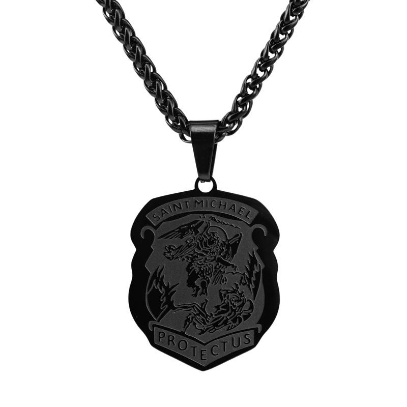 St. Michael the Archangel Holy Shield Necklace Men's and Women's Fashion Trend Accessories