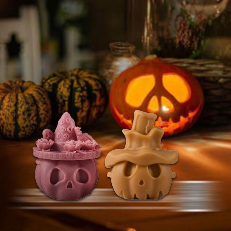 Skull Pumpkin Silicone Candle Molds for Candle Soap Halloween Decoration Multipurpose Silicone Mould For Epoxy Resin