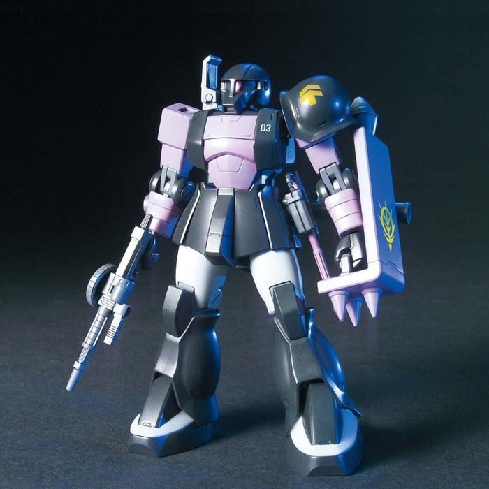 Bandai SPIRITS HGUC Mobile Suit Gundam Zaku I (Black Tri-Stars Version) 1/144 Scale Color-Coded Plastic Model Kit, Multicolor, One Size