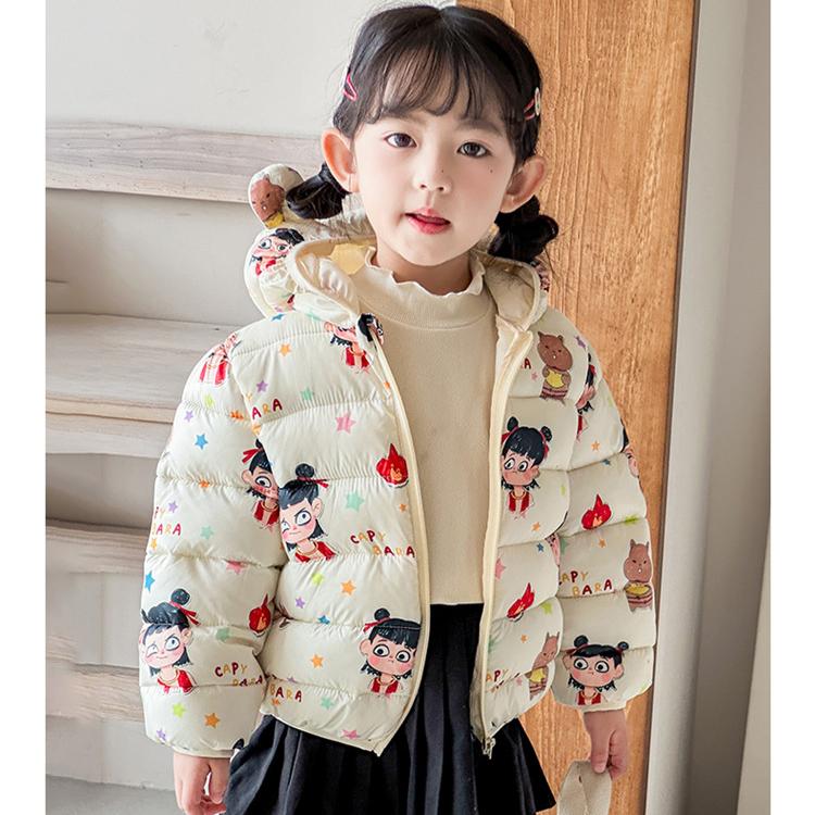 Foreign Style Winter Baby Girl Thickened Short Cotton-padded Jacket Girls' Warm Cotton-padded Clothes Children's Autumn Pink Tie Dye Printing Coats