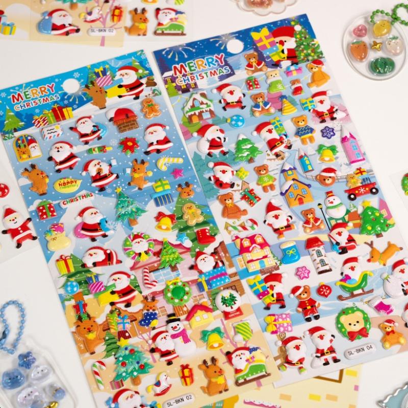 1/4 Buc. Autocolante 3D Pufoase de Crăciun Drăguțe Desene Animate Scrapbooking Bricolaj Jurnalizare Decorare Jurnal Autocolante Papetărie Rechizite Școlare