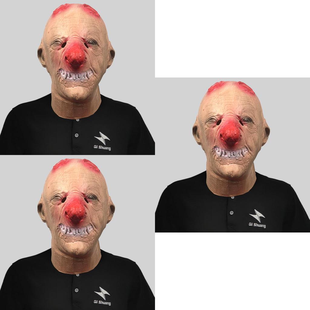 Scary Red Nose Clown Latex Mask For Halloween Party Costume Fun And Festivities