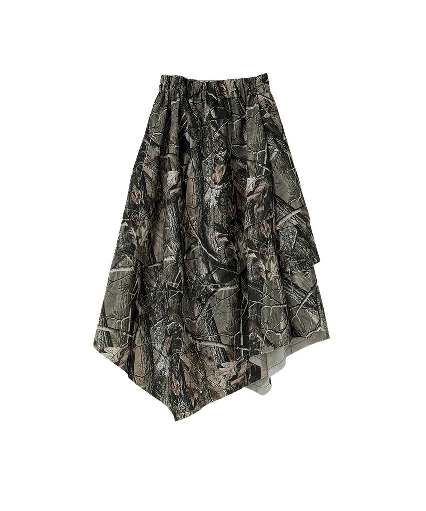 Grails Raw Cut Overlap Skirt [Real Tree]