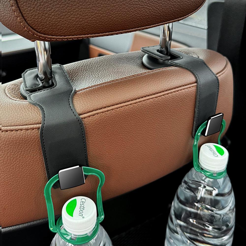 Hidden Car Back Seat Hook Headrest Suede Leather Soft Hanging Hook 20kg Load-Bearing Wear-Resistant Rear Row Hanger Accessories