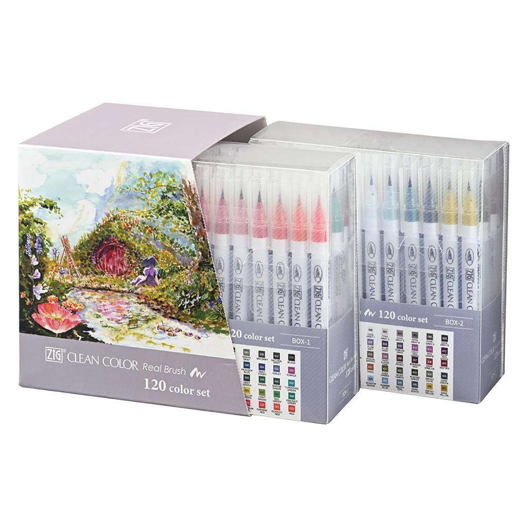 Kuretake Color Pen Brush Pen ZIG Clean Color Real Brush 120 Colors RB-6000AT/120V