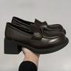 Chunky Heels Block Heel with Medium Loafers Round Toe Women's Shoes Ladies Pumps on Sale Korean Style Elegant Dress Stylish Shoe