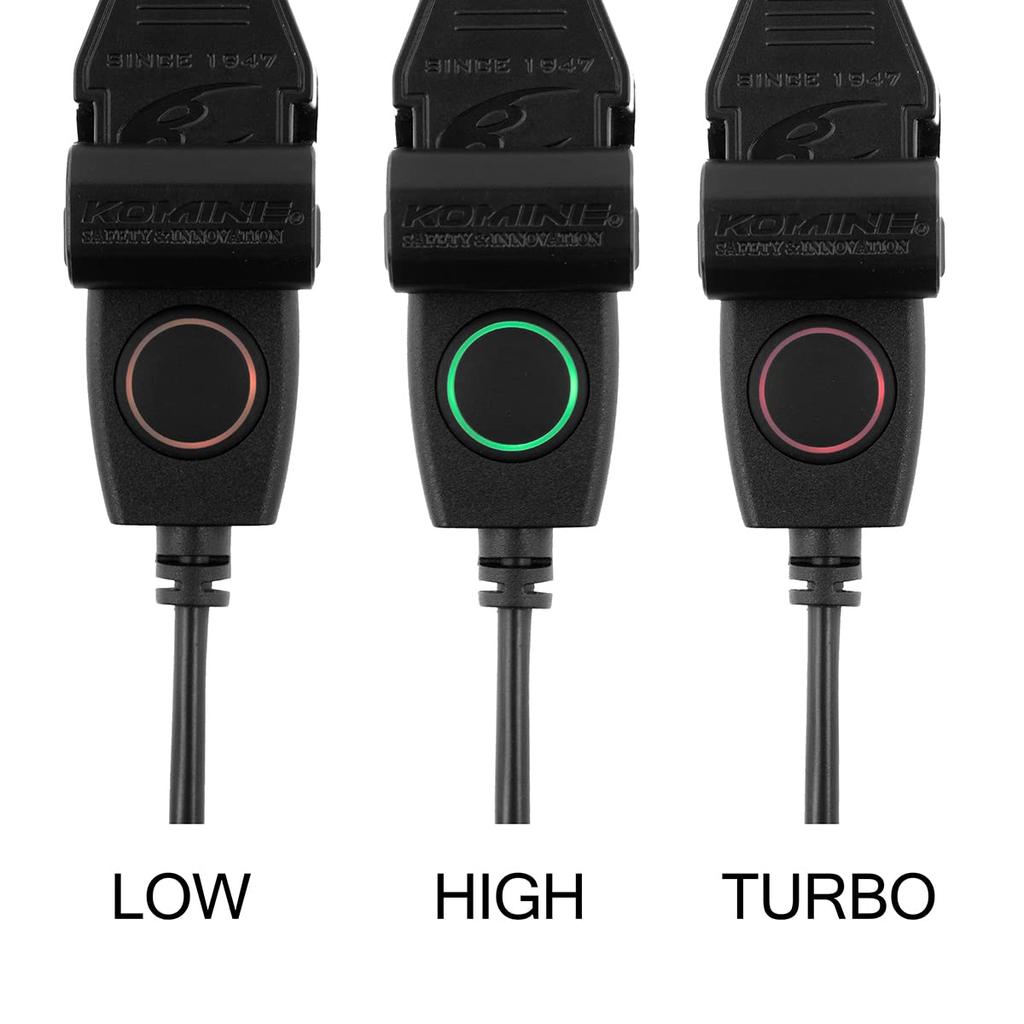 Komine Ergonomische USB Griffheizung für EK-313 Slip-On Motorräder, Schwarz/Frei