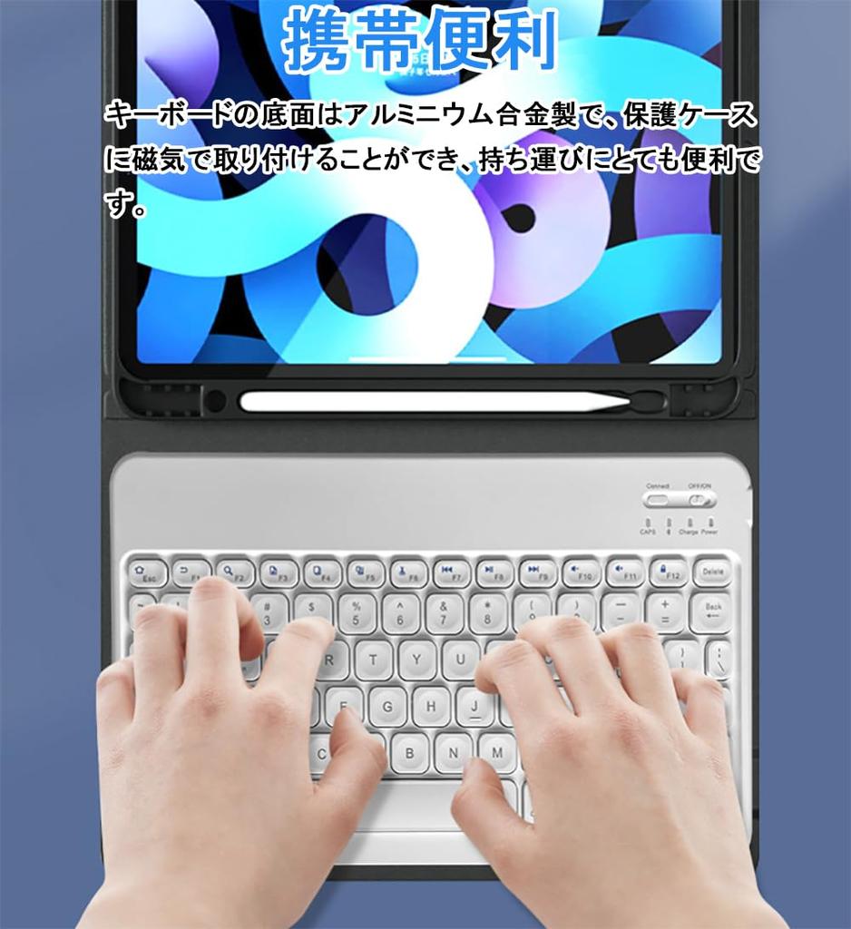 Wireless Bluetooth Keyboard for Tablets, iPad, iPhone, and Smartphones, Type-C Rechargeable, English Layout, Slim, Lightweight, Compact, Compatible